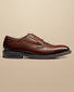 Grain Leather Derby Rubber Sole Shoe - Chestnut Brown