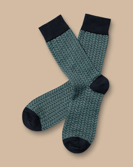 Chevron Socks - Aqua