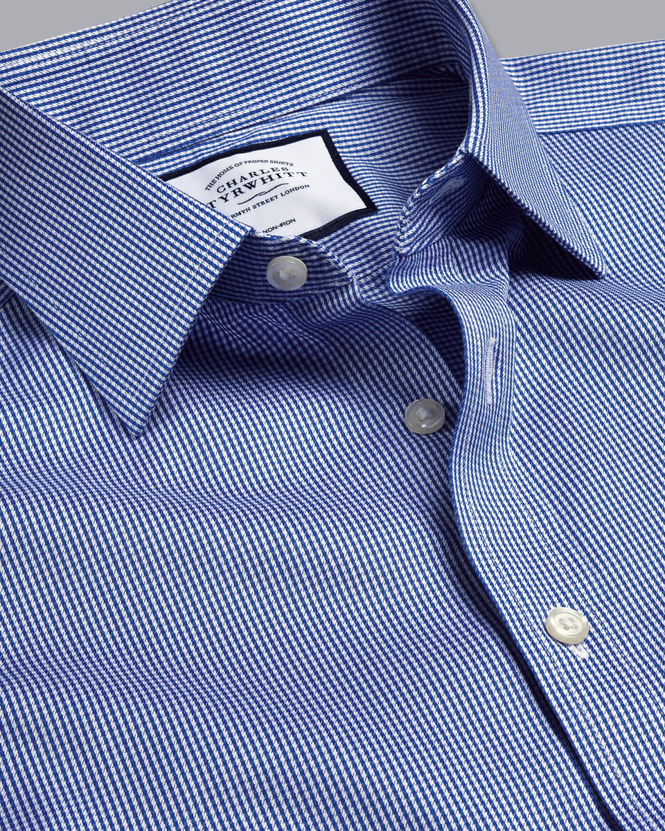 Non-Iron Puppytooth Shirt - Royal Blue | Charles Tyrwhitt
