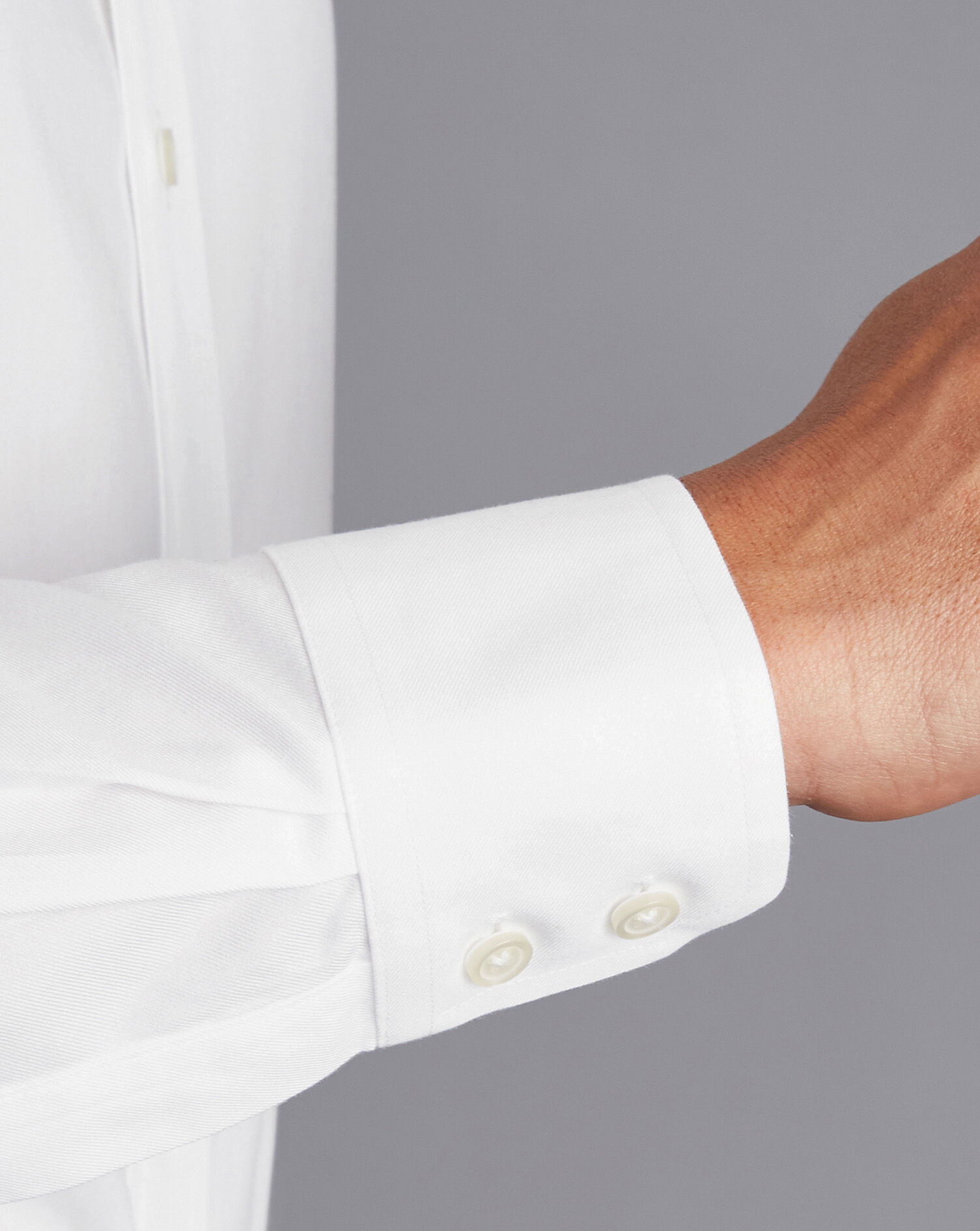 Spread Collar Non-Iron Twill Shirt - White | Charles Tyrwhitt