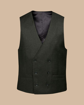 Italian Flannel Suit Vest - Forest Green