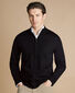 Pure Merino Full Zip Through Cardigan - Black