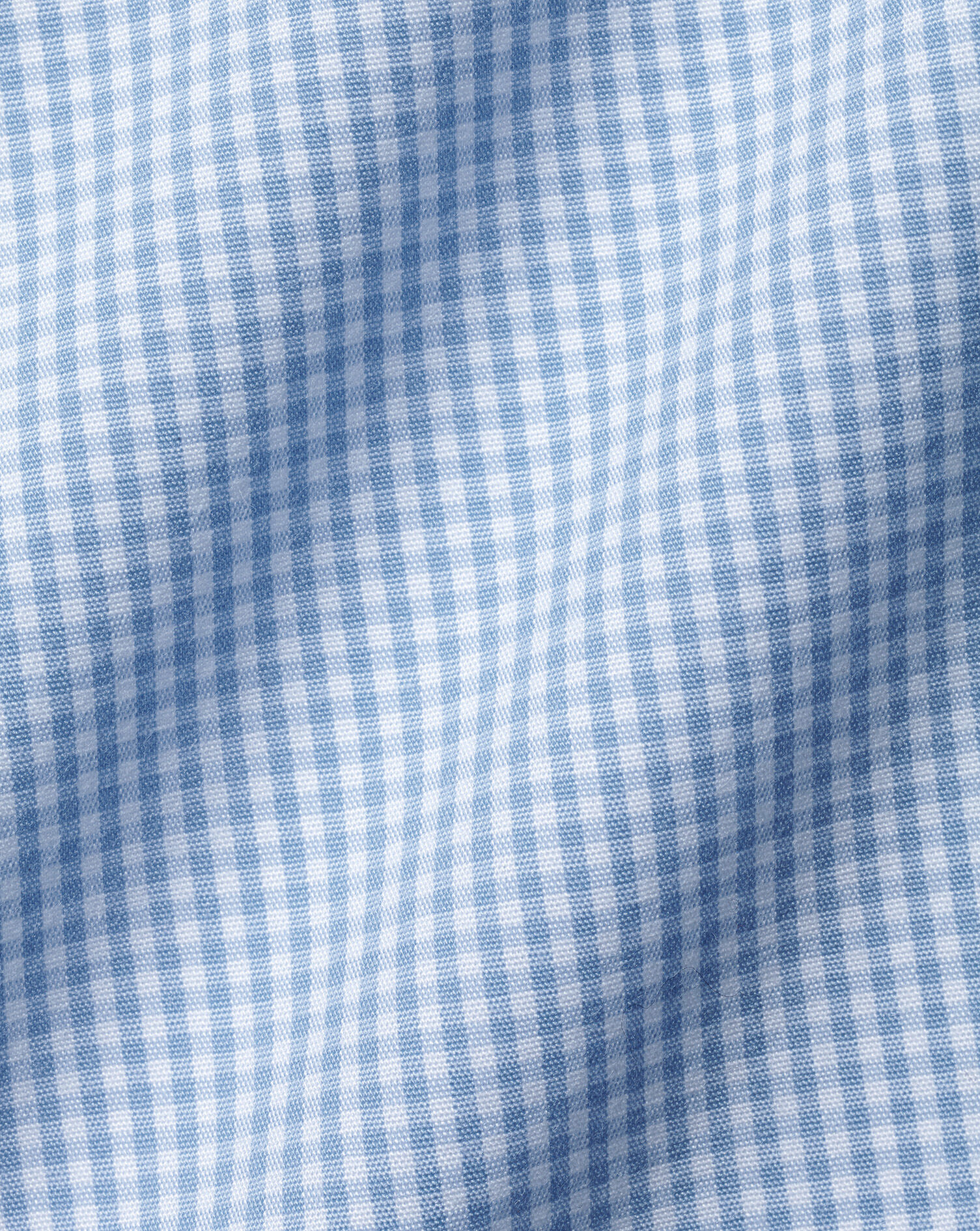 Non-Iron Mini Gingham Check Shirt - Cornflower Blue | Charles Tyrwhitt