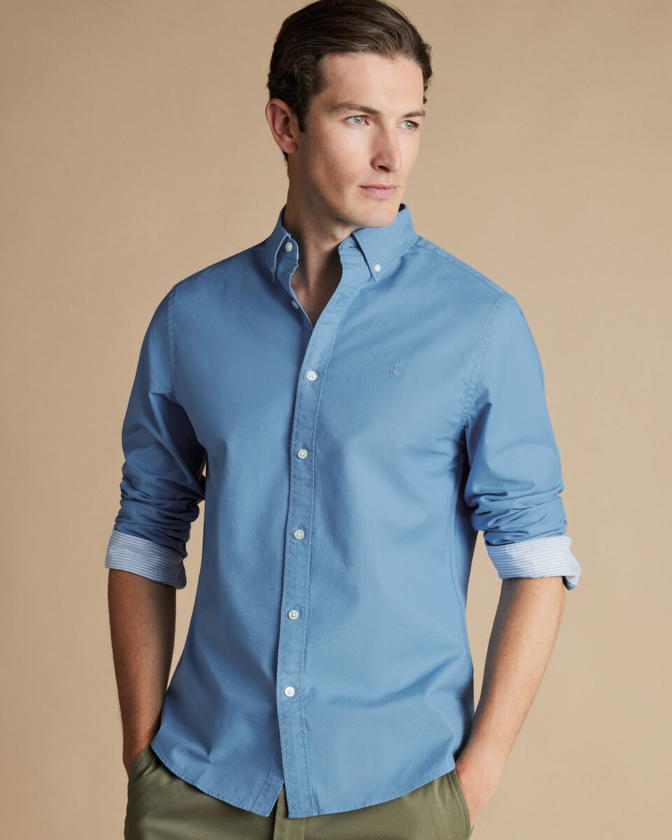 Supreme Shirt Men Medium Light Blue Button Down Denim Long Sleeve Streetwear