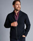 Chunky Zip Funnel Neck Cardigan - Navy