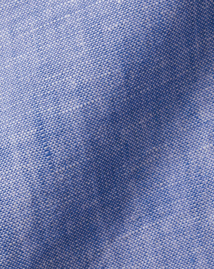 Pure Linen Shirt - Cobalt Blue | Charles Tyrwhitt