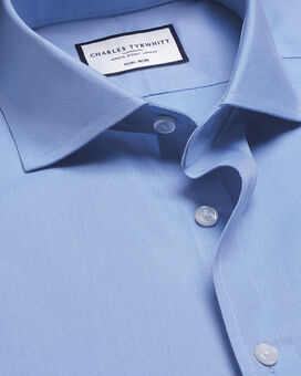 Cutaway Collar Non-Iron Twill Shirt - Cornflower Blue