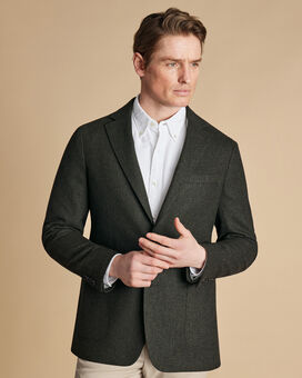 Unstructured Wool Jacket - Forest Green