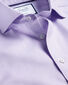 Cutaway Collar Non-Iron Henley Weave Shirt - Lilac Purple