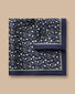 Floral Silk Pocket Square  - Ink Blue