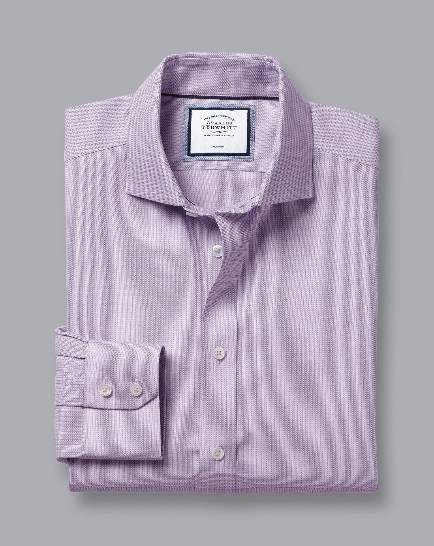 Spread collar Non-Iron Richmond Weave Shirt - Mauve