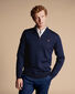 England Rugby Red Rose Merino Zip Neck Jumper  - Navy