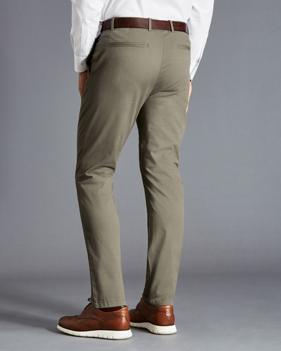 Lightweight Trousers - Sage Green | Charles Tyrwhitt