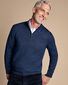 Pure Merino Zip Neck Jumper - Ink Blue