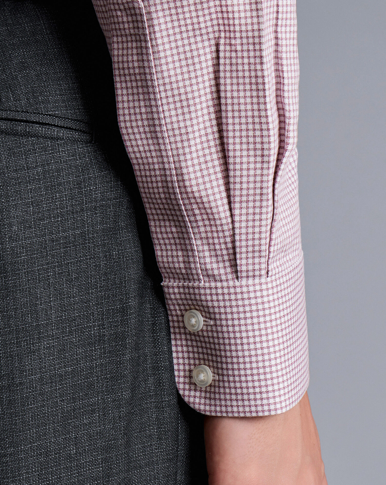 Non-Iron Royal Oxford Check Shirt - Claret Pink | Charles Tyrwhitt