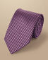 Semi Plain Silk Pattern Tie - Dark Pink