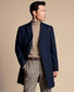 Prince Of Wales Wool Overcoat - Navy