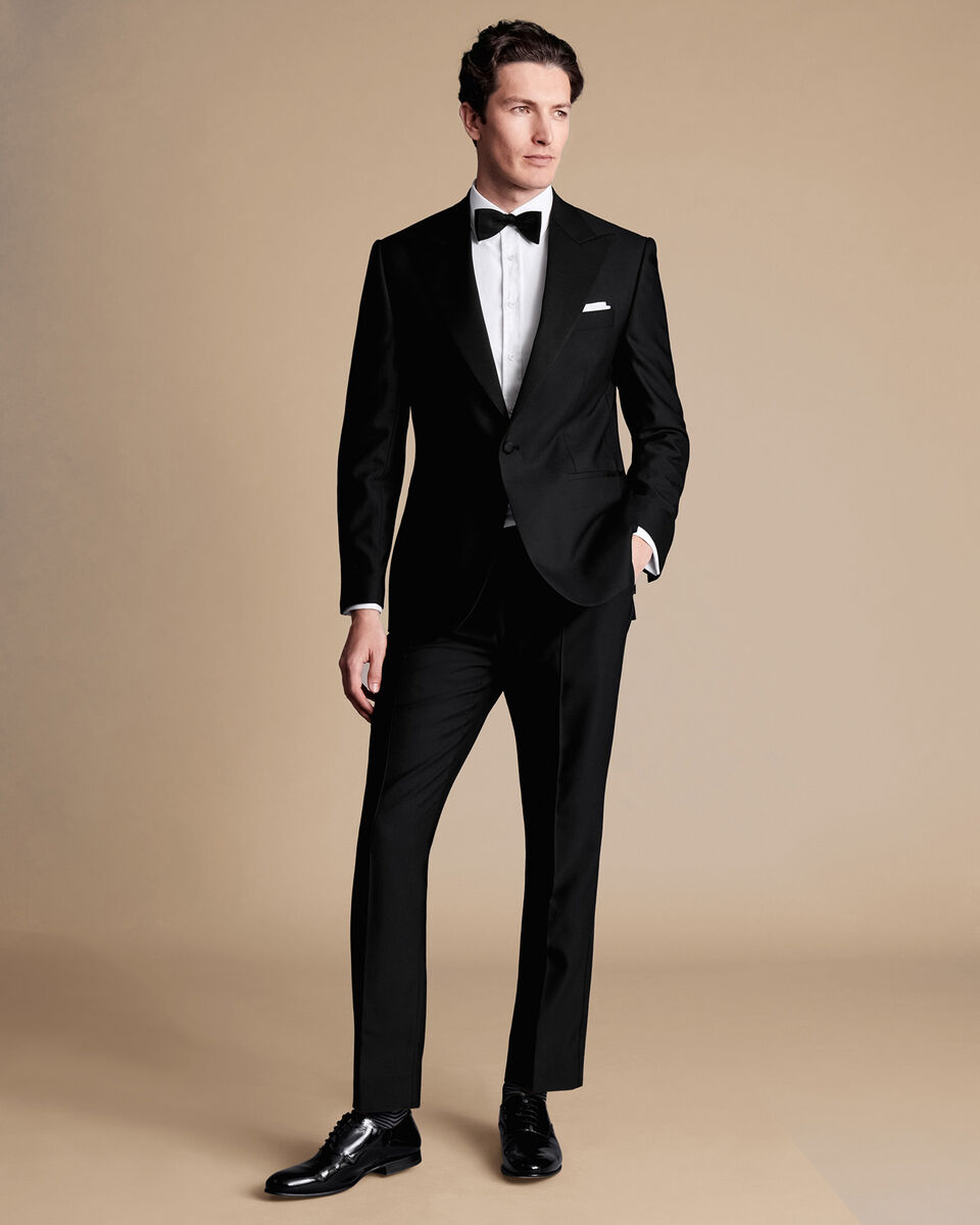 Peak Lapel Tuxedo Dinner Suit - Black | Charles Tyrwhitt