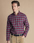 Brushed Flannel Check Shirt - Dark Red