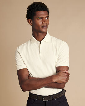 Textured Polo - Cream