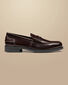 High Shine Leather Penny Loafers - Burgundy