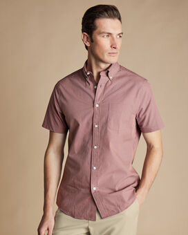 Non-Iron Stretch Short Sleeve Shirt - Light Pink