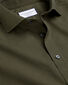 Cutaway Collar Non-Iron Poplin Shirt - Olive Green