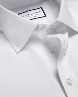 Chemise Col Classique Sérge Sans Repassage - Blanc