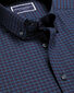 Button-Down Collar Brushed Cotton Twill Check Shirt - Indigo Blue & Red