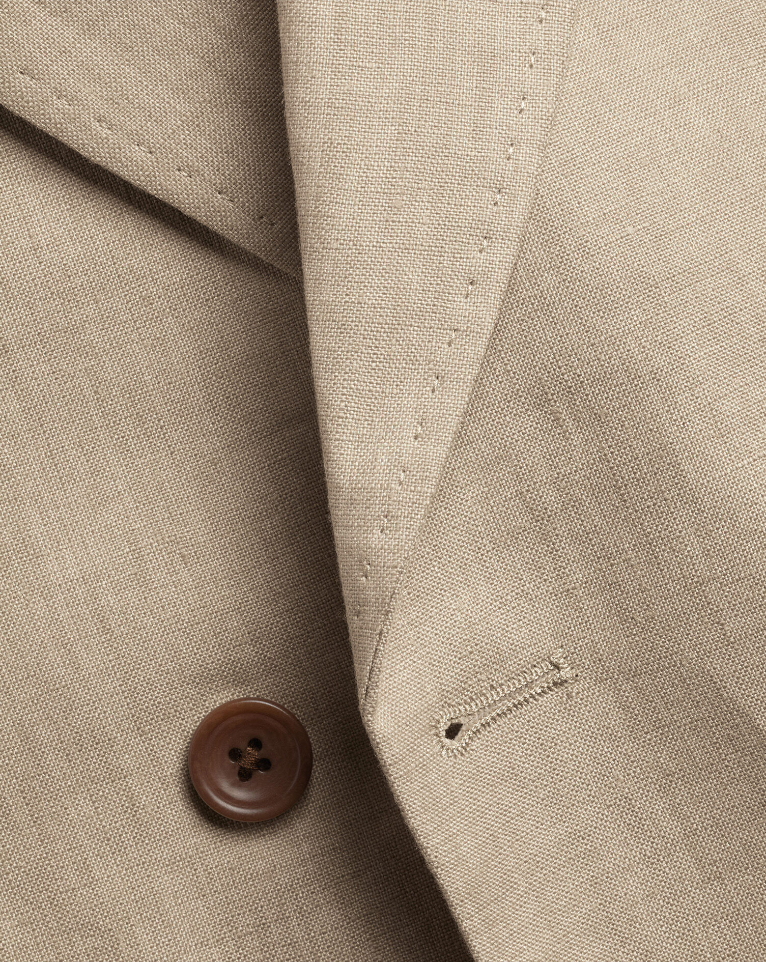 Double Breasted Linen Jacket Taupe Charles Tyrwhitt