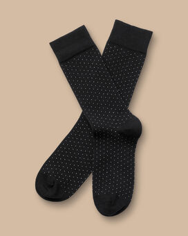 Socken mit feinen Strichen - Schwarz