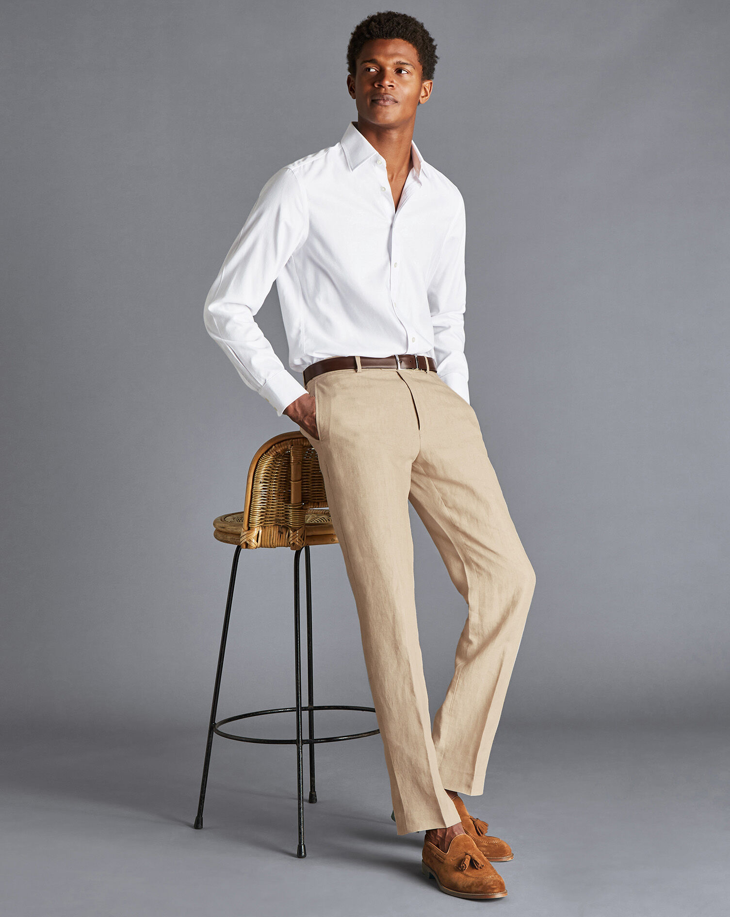 Beige linen trousers Soragna Capsule Collection  Made in Italy  Pini  Parma