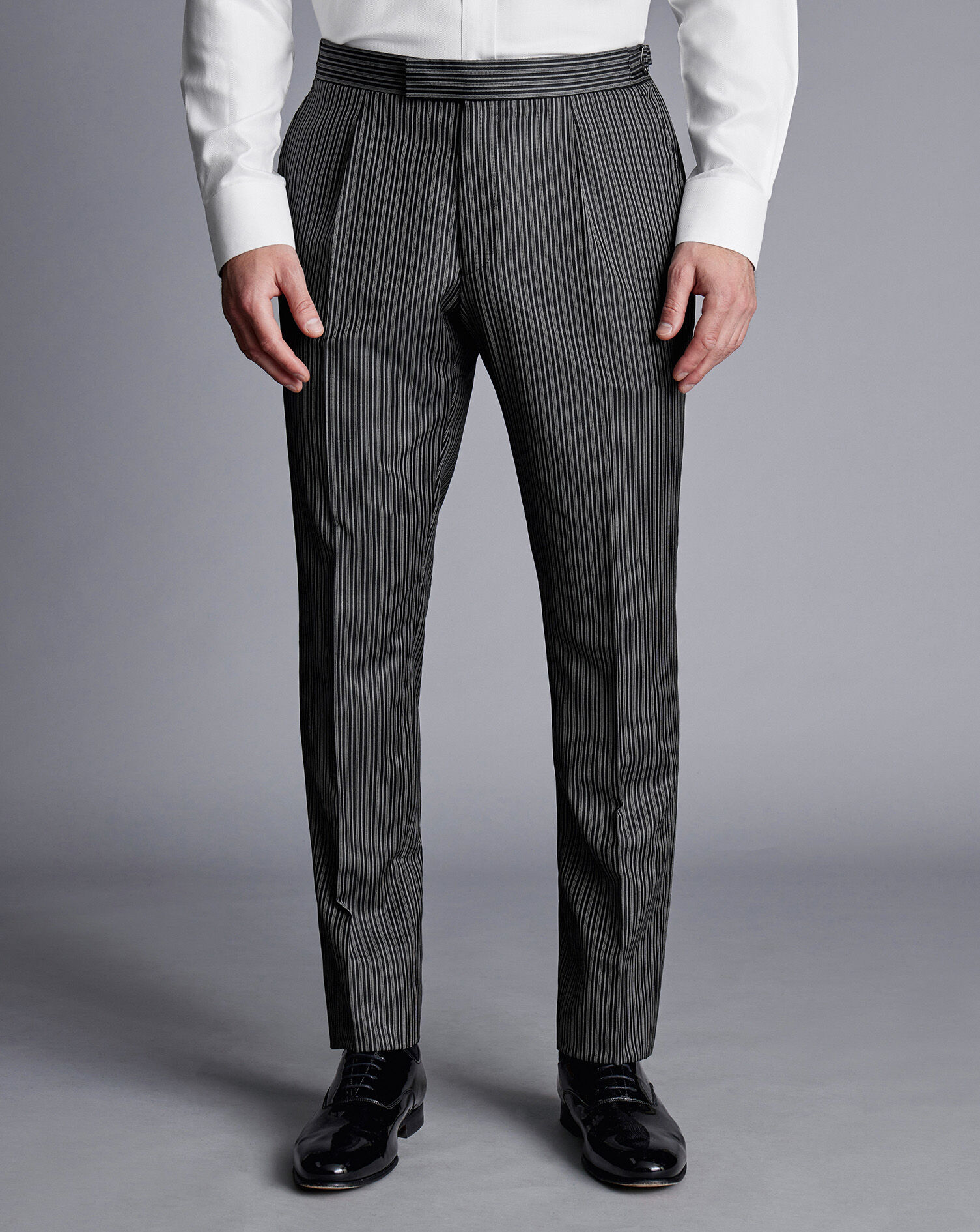 Gibson London  Blue Striped Slim Fit Trousers  Suit Direct