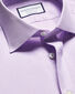 Semi-Cutaway Collar Egyptian Cotton Ascot Weave Shirt - Lilac Purple