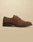 Rubber Sole Suede Derby Shoes - Walnut Brown