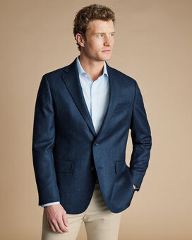 Wool Texture Twill Jacket - Steel Blue