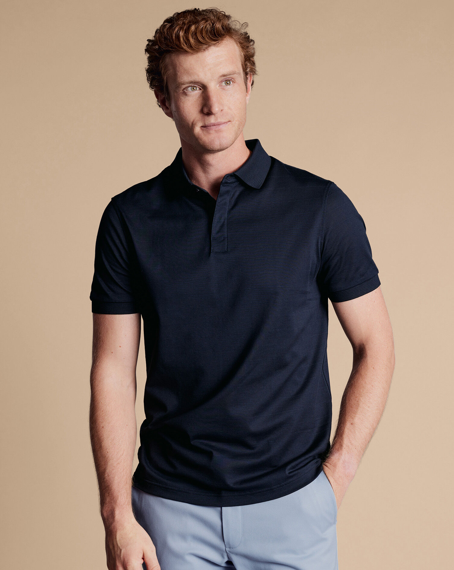 Tyrwhitt Cool Polo - Dark Navy | Charles Tyrwhitt