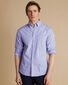 Button-Down Collar Non-Iron Stretch Poplin Mini Gingham Shirt - Lilac Purple & Blue