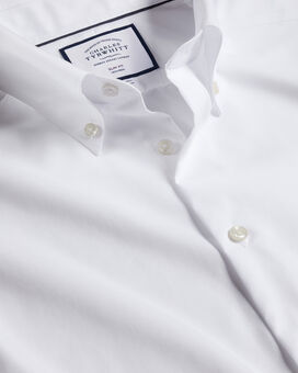 Bügelfreies Oxfordhemd mit Button-down-Kragen - Weiß
