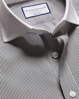 Spread Collar Non-Iron Bengal Stripe Winchester Shirt - Black