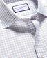 Cutaway Collar Non-Iron Twill Fine Check Shirt - Sky Blue & Gold