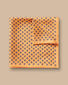 Geo Print Silk Pocket Square - Orange