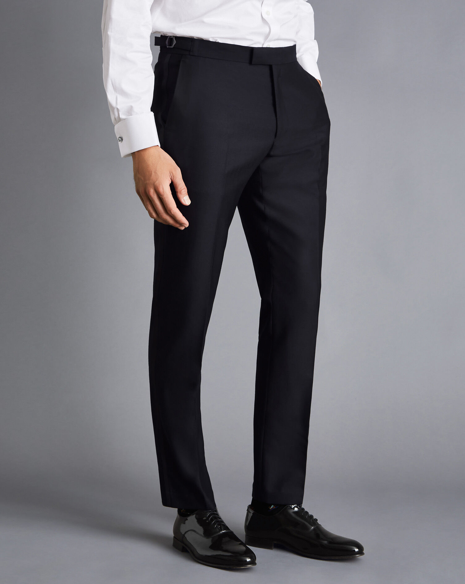 Black Pleated wool-twill wide-leg tuxedo suit trousers | Alexander McQueen  | MATCHES UK
