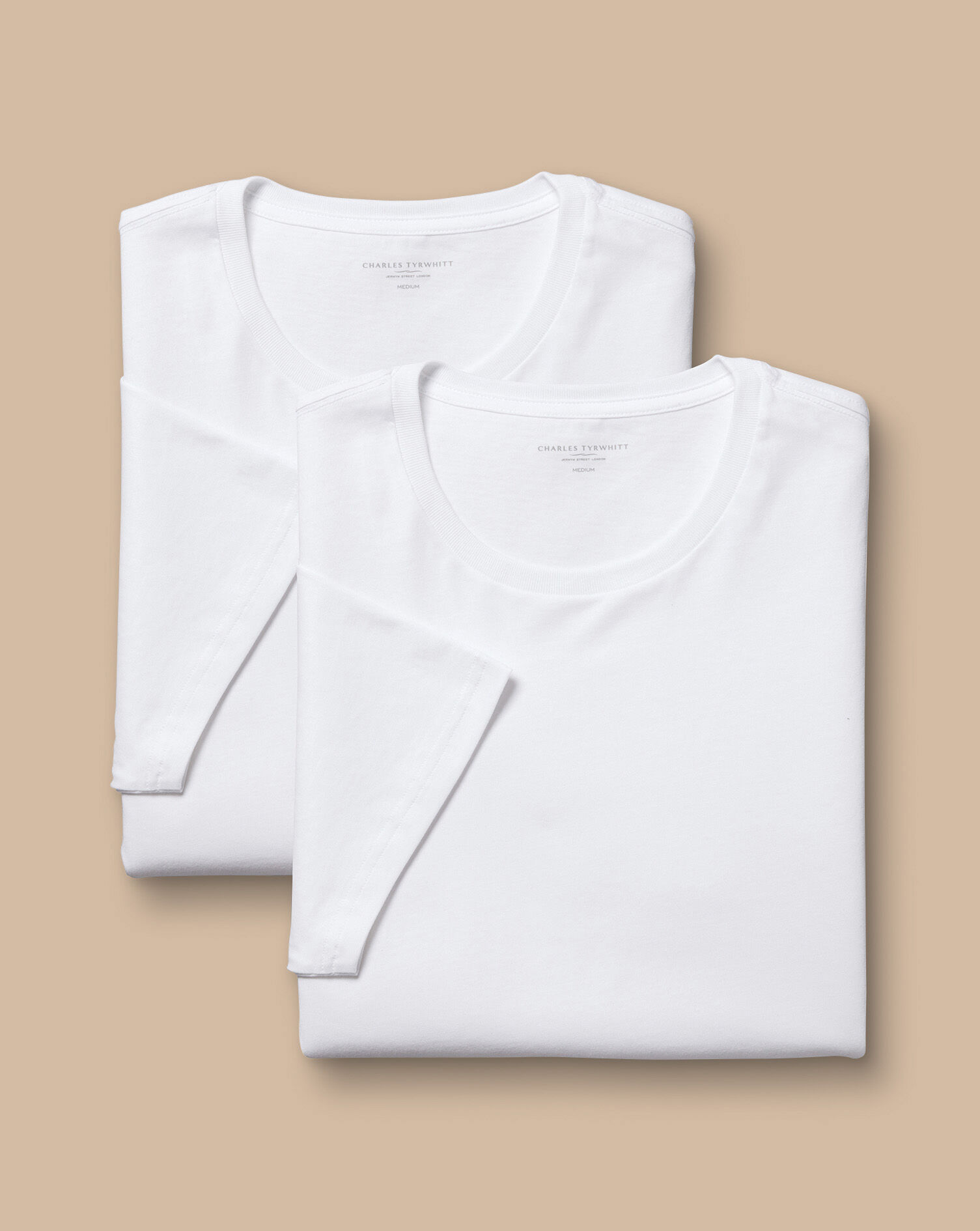 2-Pack Crew Neck Cotton T-Shirt - White | Charles Tyrwhitt