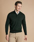 Merino Button Neck Jumper - Forest Green