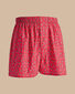 Telephone Box Print Woven Boxers - Coral Pink 