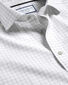 Cutaway Collar Non-Iron Clifton Weave Check Shirt - Silver Grey