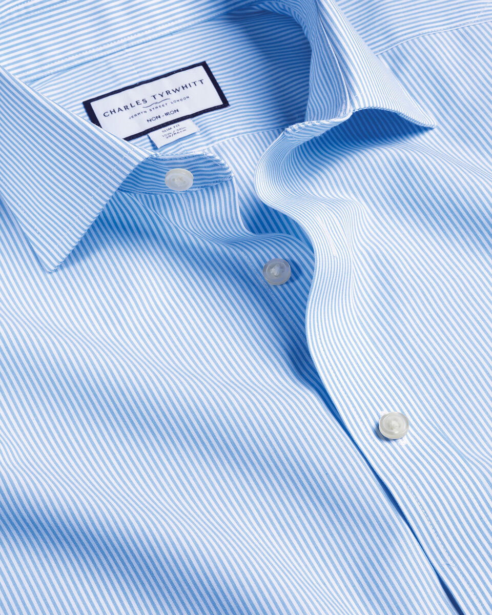 Spread Collar Tyrwhitt | Sky Shirt - Stripe Bengal Charles Non-Iron