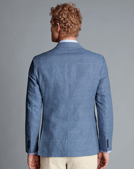 Extra Slim Light Blue Linen-cotton Blend Suit Jacket