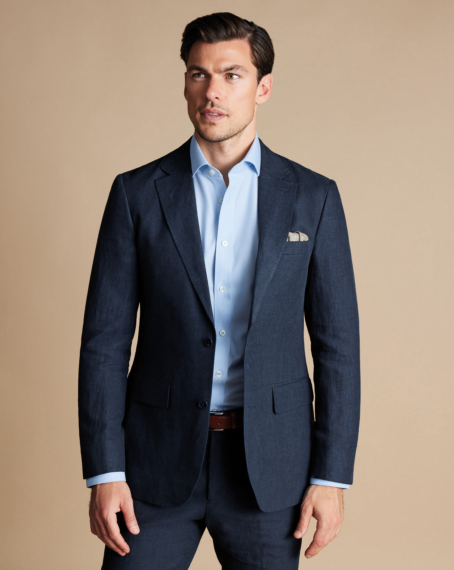 Grey Linen Tailored Suit Jacket | Hawes and Curtis